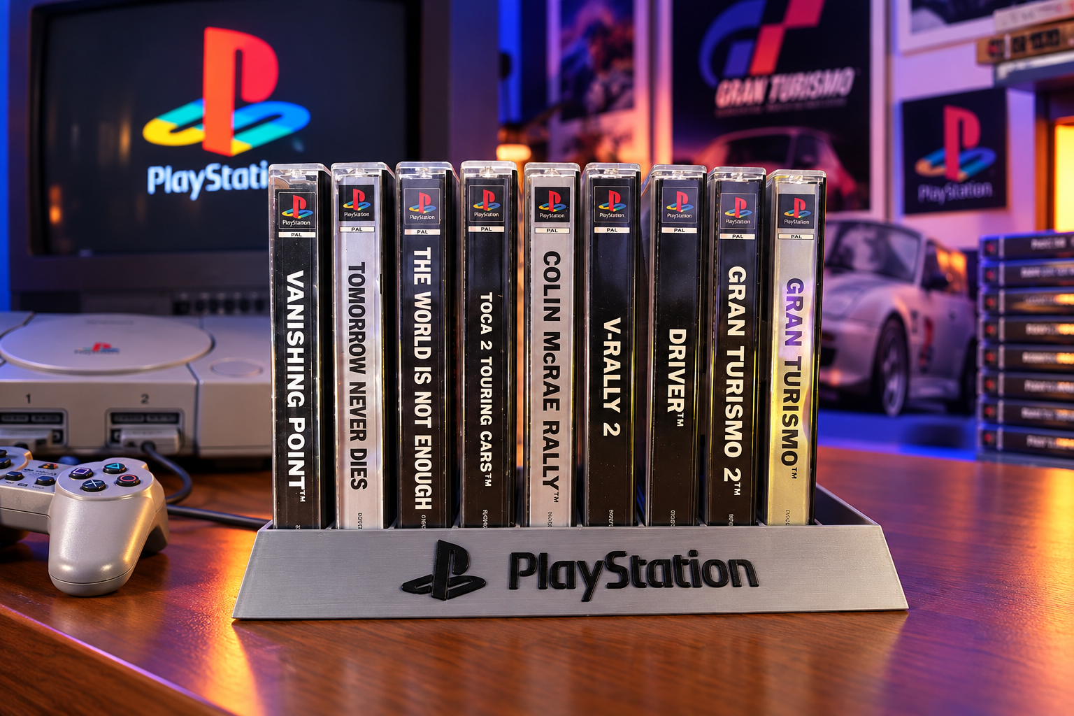 Organizer de jogos PS1 com capacidade para 10 jogos