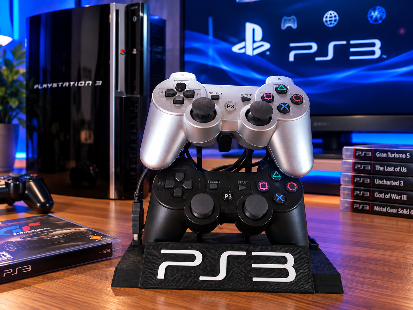 Suporte para dois comandos PS3