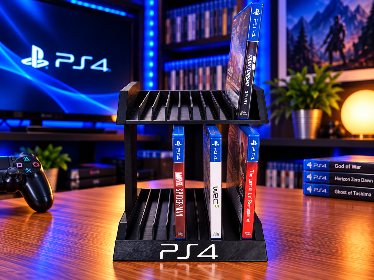 Organizer duplo para jogos PS4 com capacidade para 20 jogos
