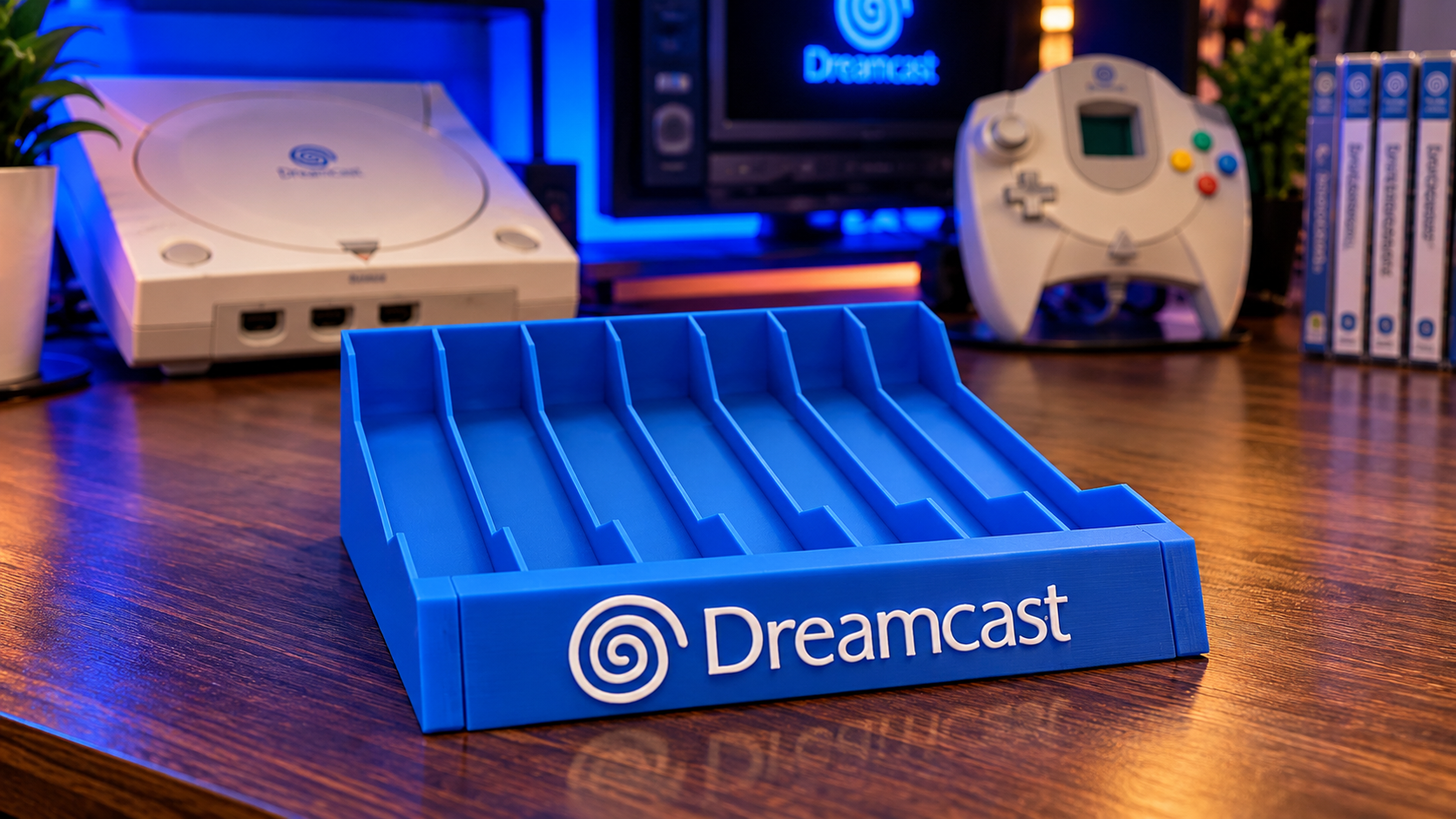 Suporte de jogos Dreamcast azul