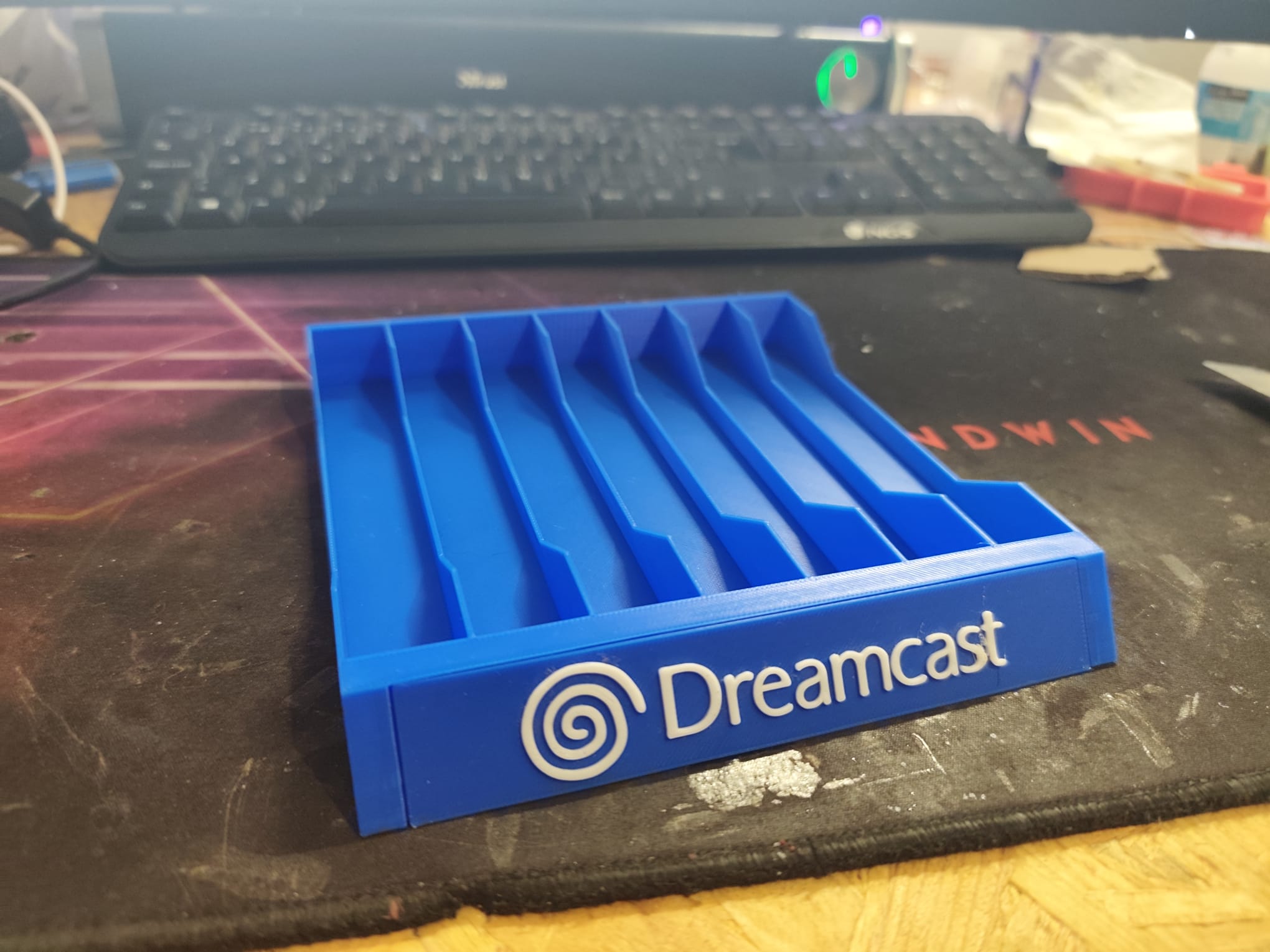 Suporte de jogos Dreamcast azul — fotografia 2