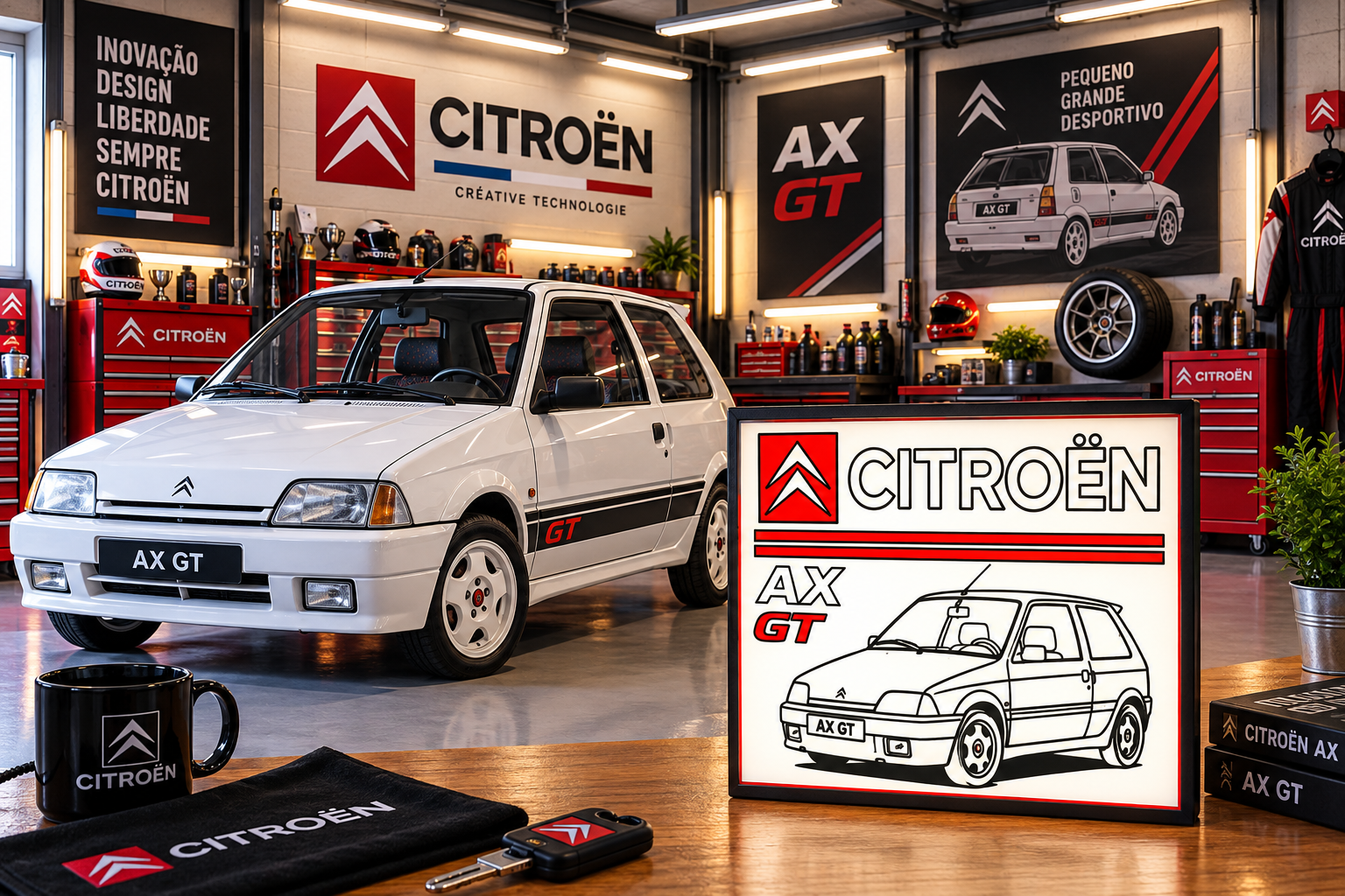 Citroën AX GT — ambiente de garagem