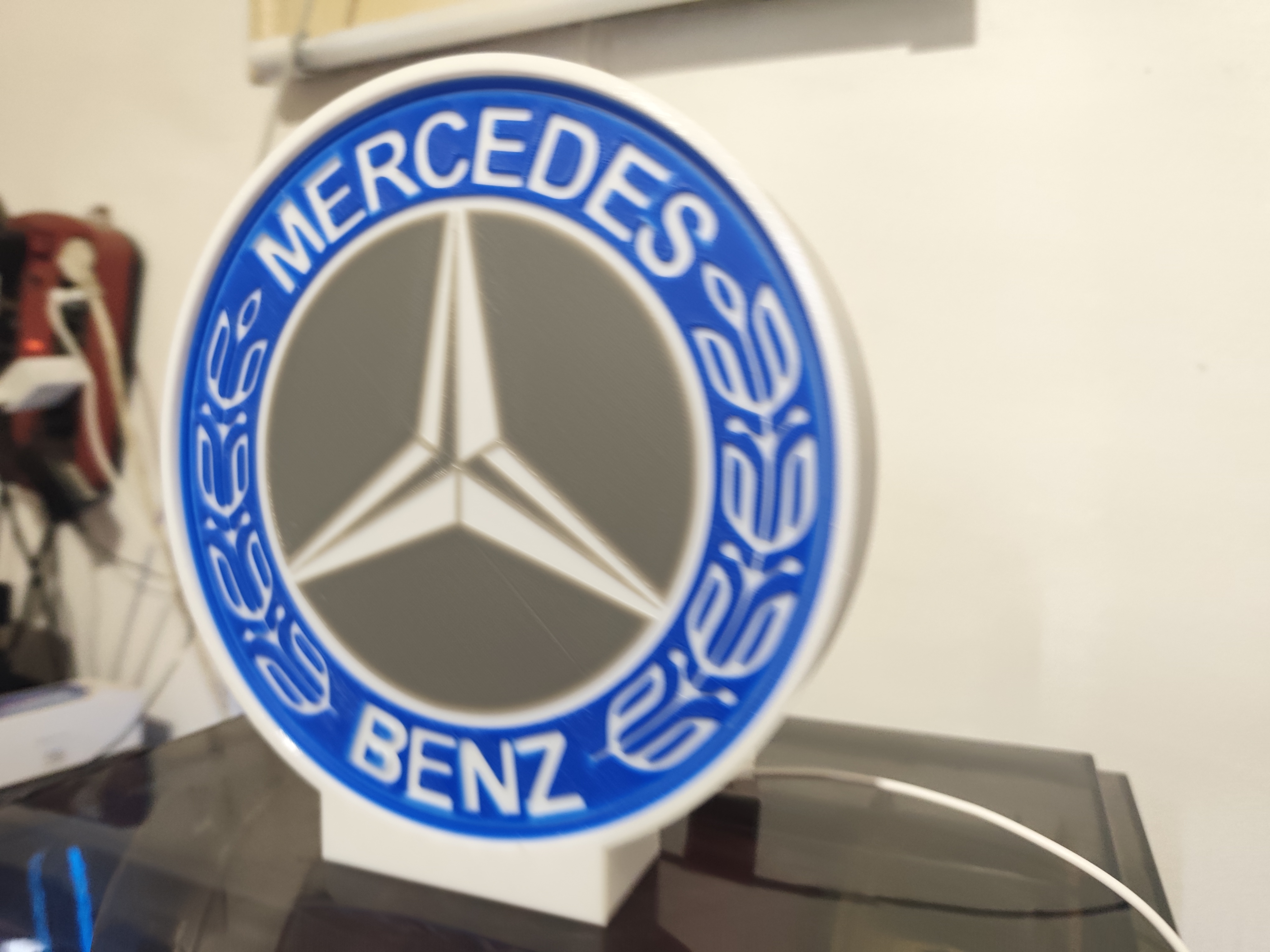 Mercedes-Benz Azul e cinza · Caixa branca — imagem 6